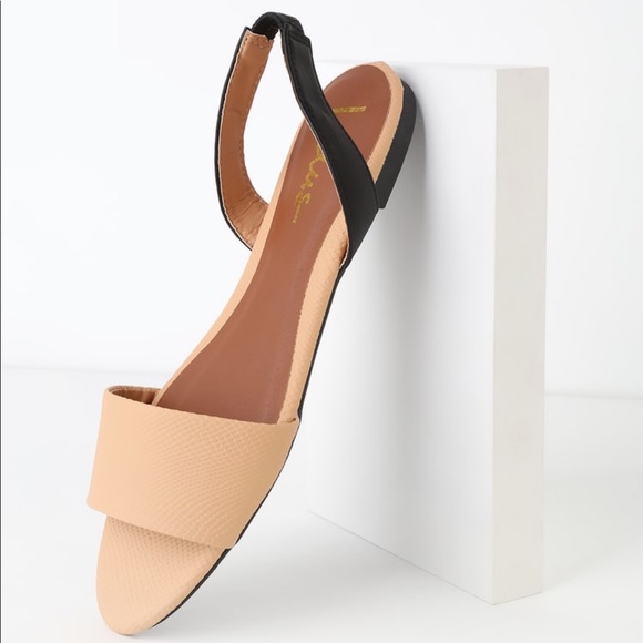 NIB Madora Toffee Beige Snake Print Slingback Flat - Picture 4 of 4